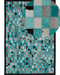 Dywan NIKFER Turkusowy 160 x 230 cm Skóra naturalna