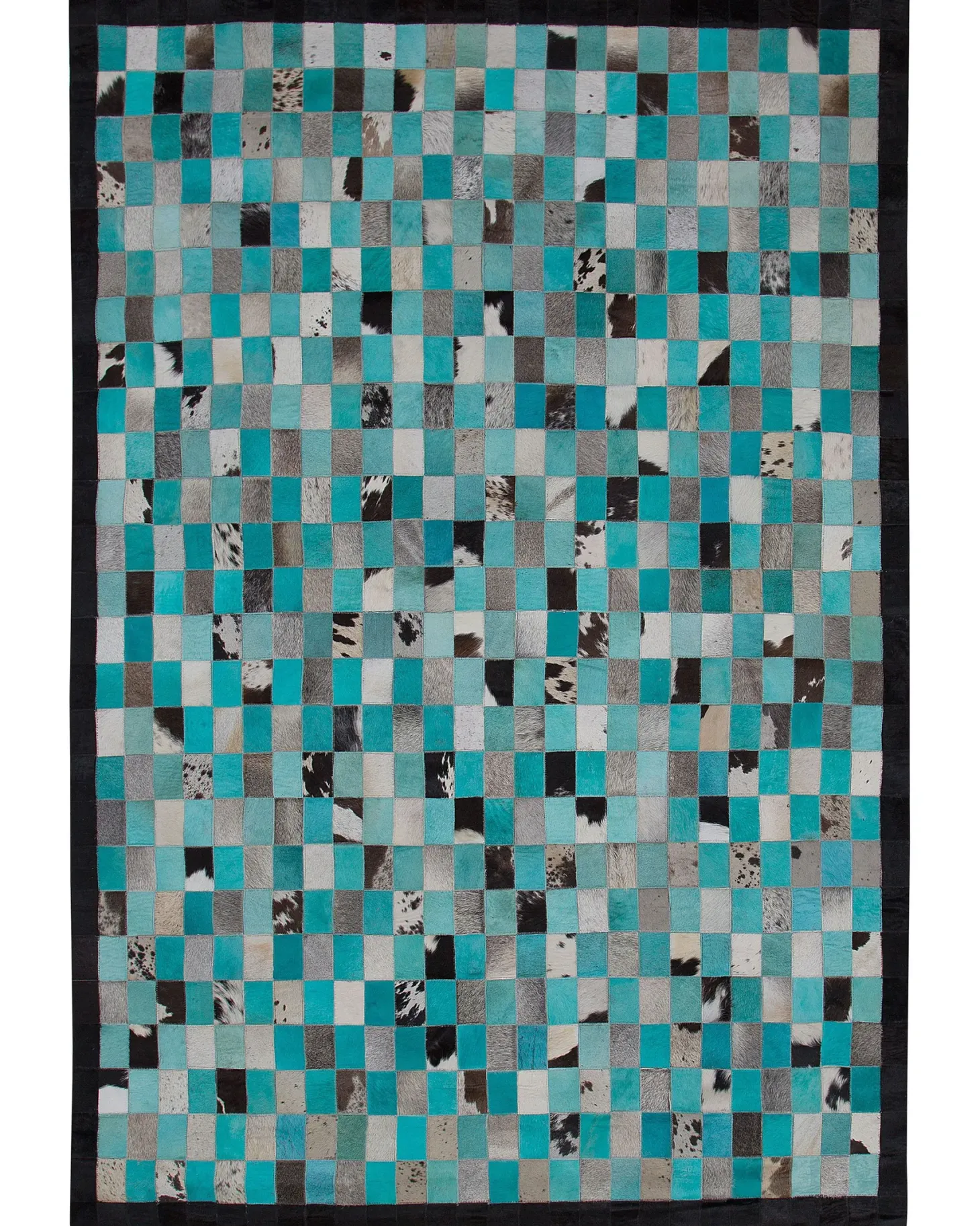 Dywan NIKFER Turkusowy 160 x 230 cm Skóra naturalna