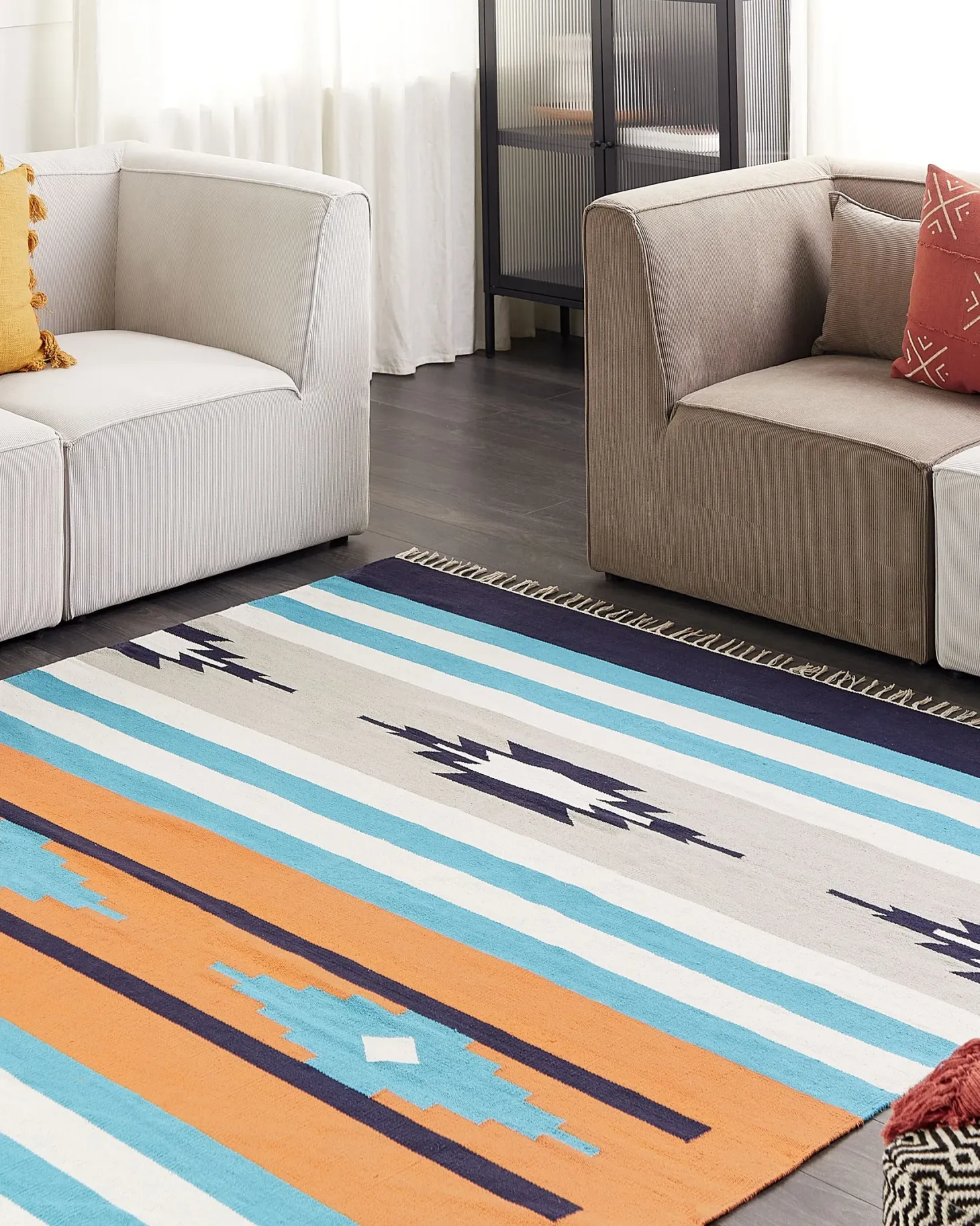 Dywan NORATUS Kolorowy 200 x 300 cm Bawełna Kilim
