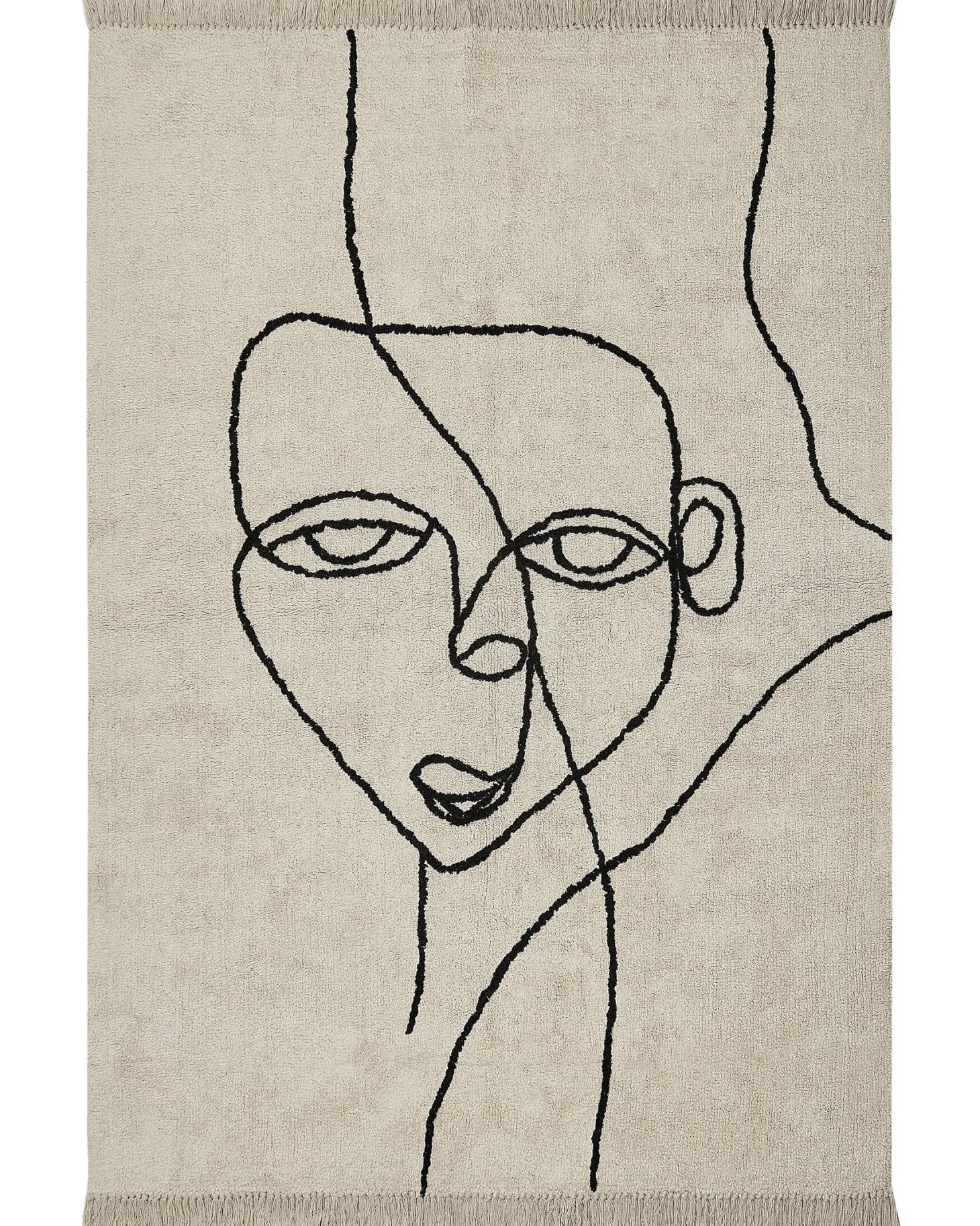 Dywan NURU Jasnobeżowy 160 x 230 cm Bawełna
