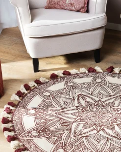 Dywan OLTU Czerwony ø 120 cm Bawełna