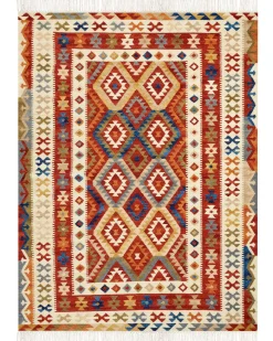 Dywan OSHAKAN Kolorowy 160 x 230 cm Wełna Kilim