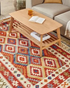 Dywan OSHAKAN Kolorowy 160 x 230 cm Wełna Kilim