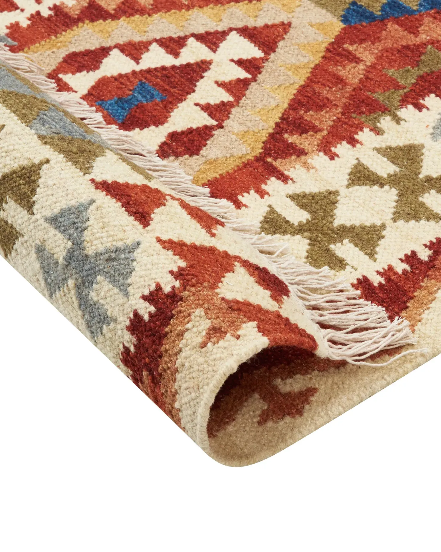 Dywan OSHAKAN Kolorowy 160 x 230 cm Wełna Kilim