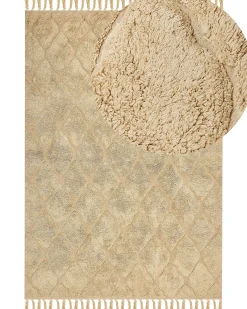 Dywan SANLIURFA Piaskowy 160 x 230 cm Bawełna