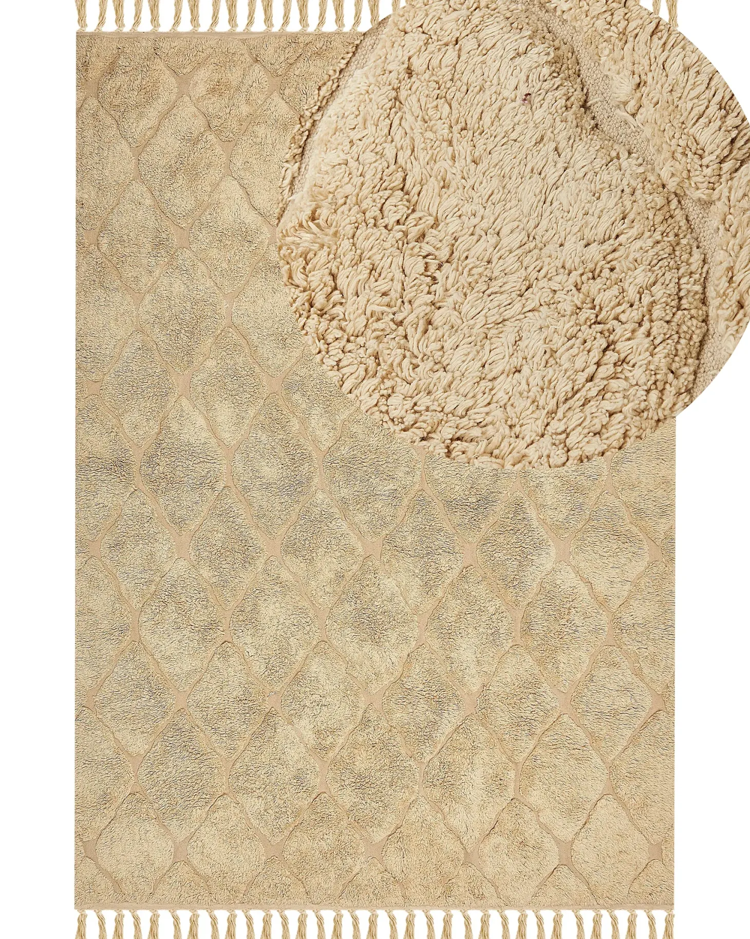 Dywan SANLIURFA Piaskowy 160 x 230 cm Bawełna