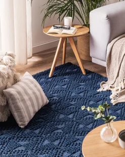 Dywan SAVRAN Granatowy 140 x 200 cm Wełna