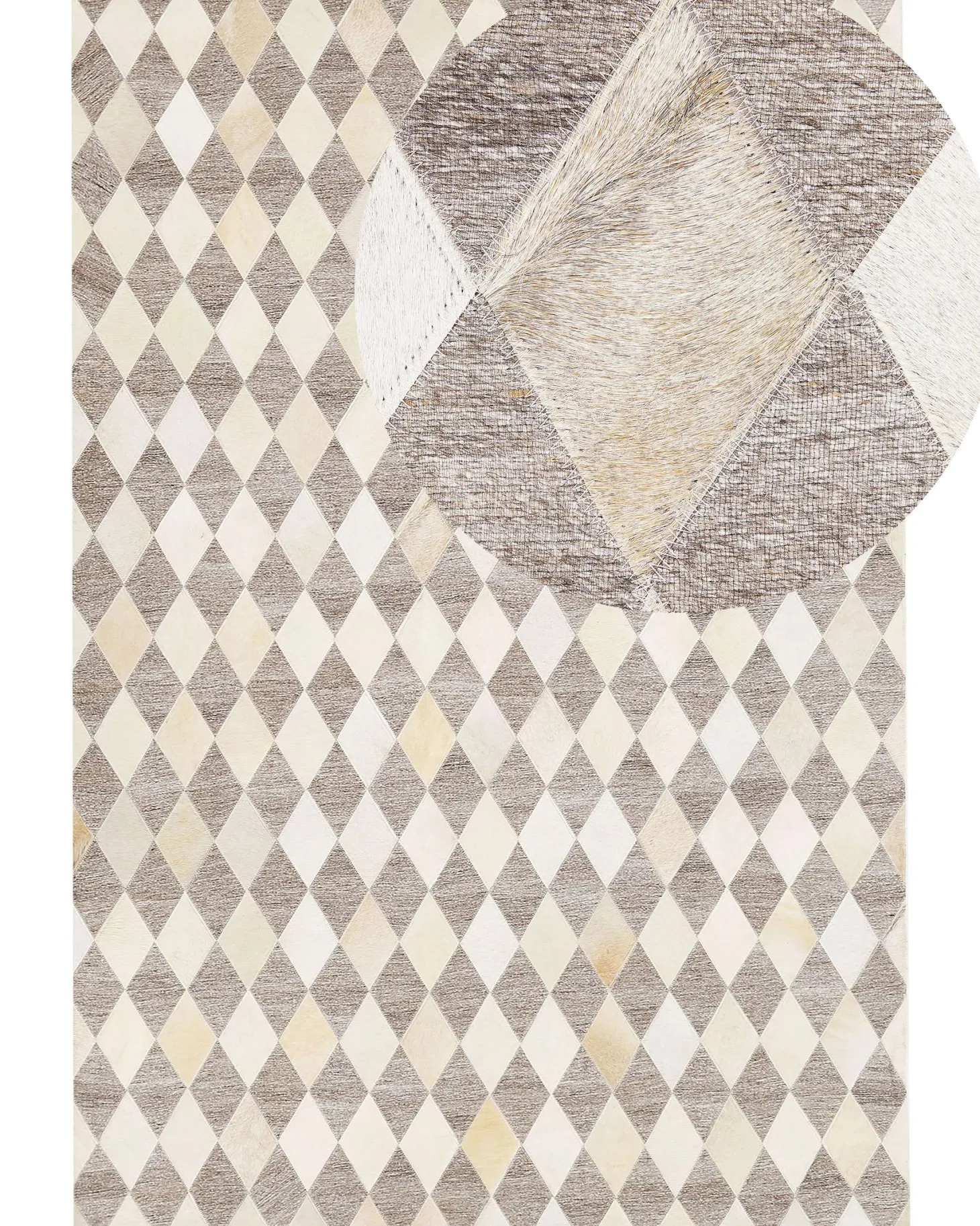 Dywan SESLICE Beżowy 160 x 230 cm Skóra naturalna