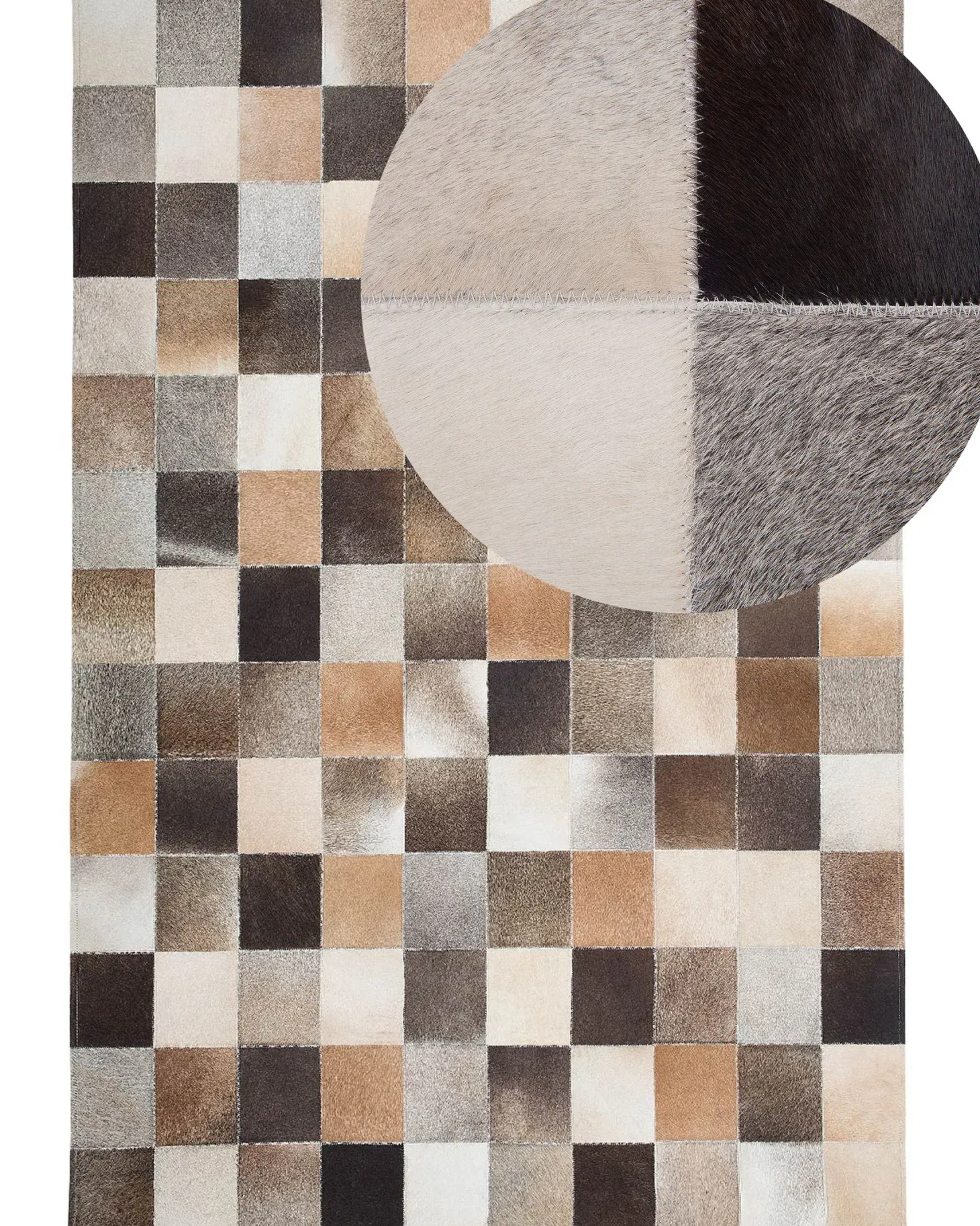 Dywan SOKE Kolorowy 160 x 230 cm Skóra naturalna