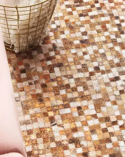 Outlet Dywan TORUL Brązowy Skóra naturalna Wyprzedaż Dywanów