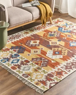 Dywan VOSKETAP Kolorowy 160 x 230 cm Wełna Kilim