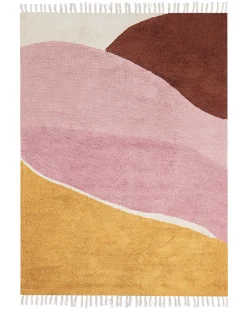 Dywan XINALI Różowy 140 x 200 cm Bawełna