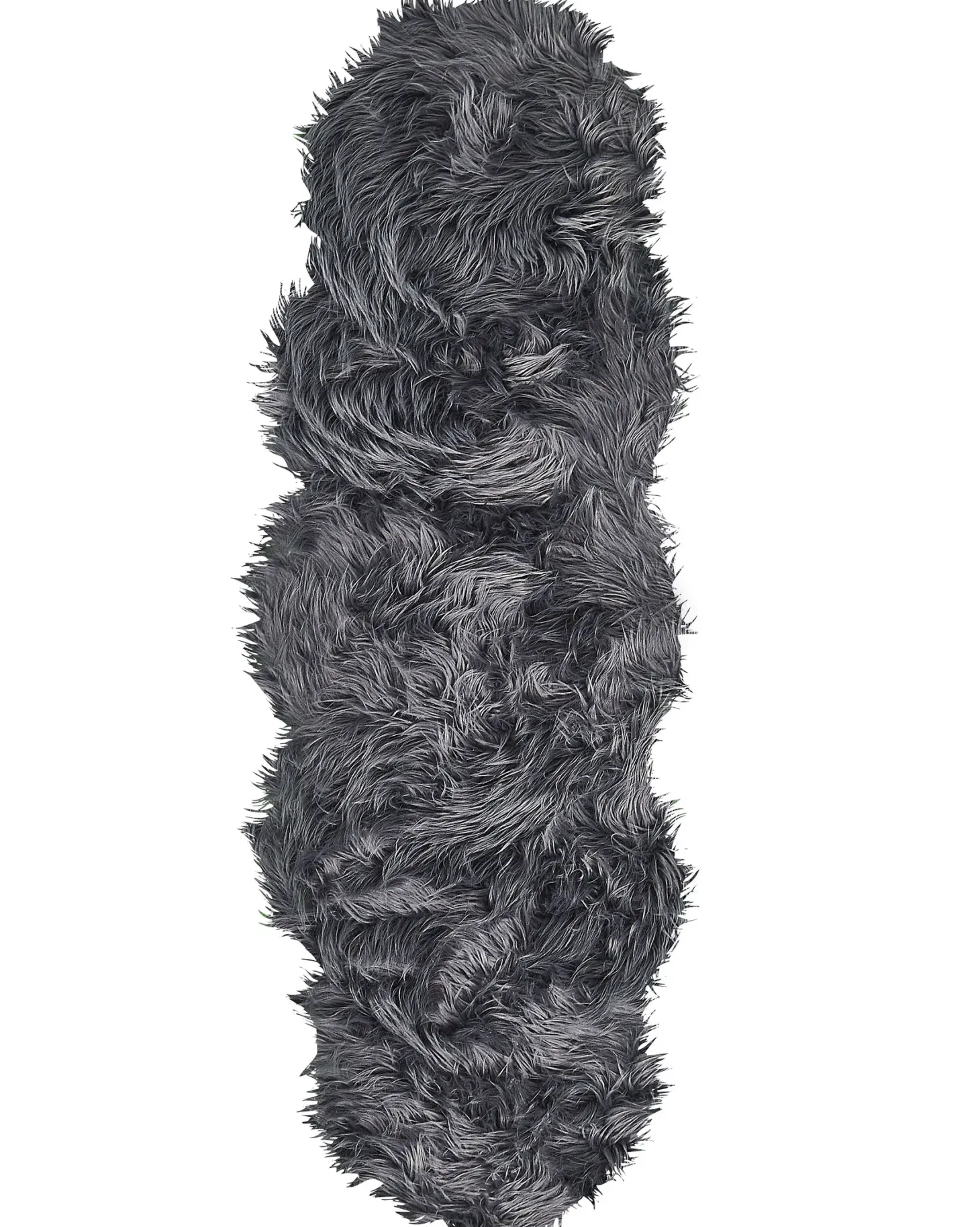 Dywan ze sztucznego futra MAMUNGARI Ciemnoszary 60 x 180 cm