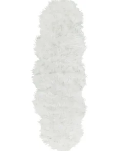 Dywan ze sztucznego futra MAMUNGARI Biały 60 x 180 cm