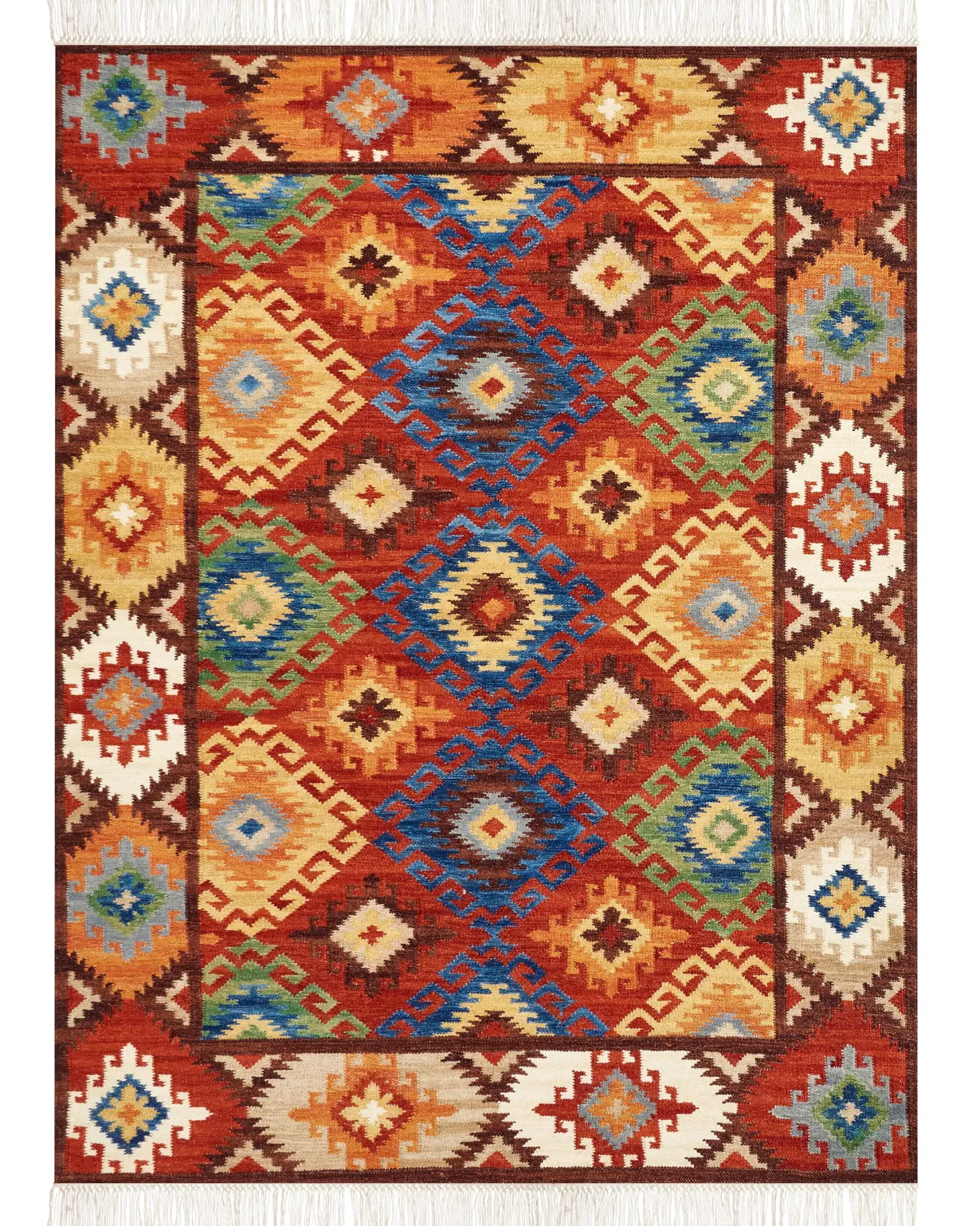 Dywan ZOVUNI Kolorowy 160 x 230 cm Wełna Kilim