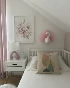 Dziecięca ozdoba ścienna Łabędź ODETTA Bawełna 32 cm Biały