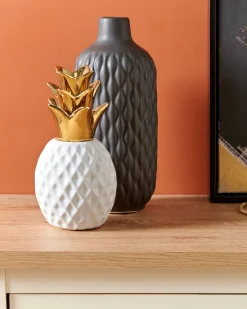 Figurka dekoracyjna Ananas TYANA Ceramika Biały