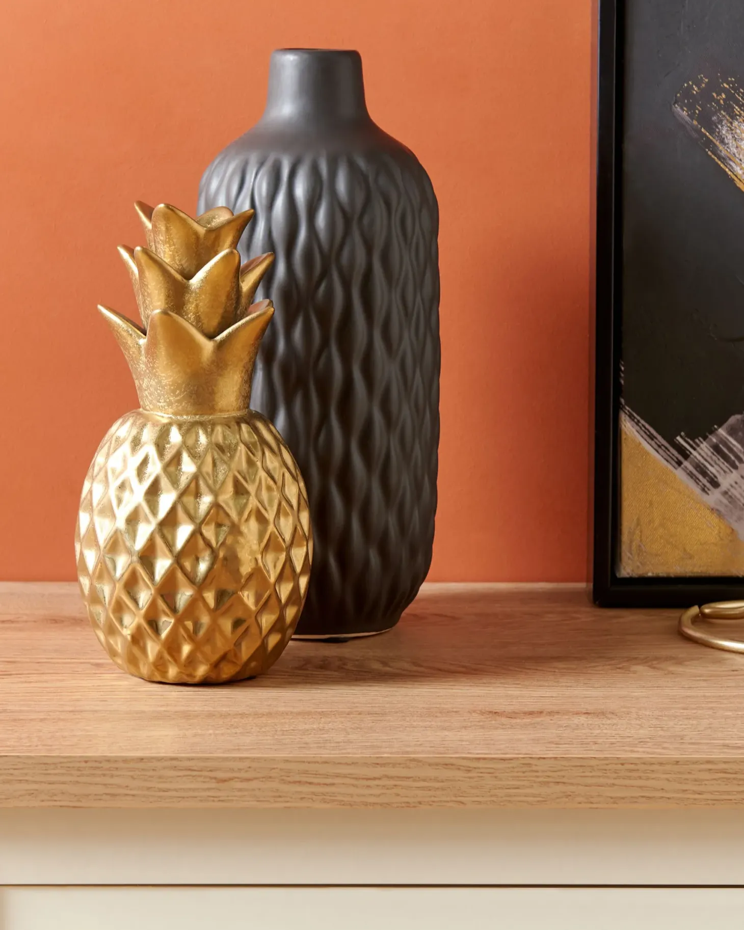 Figurka dekoracyjna Ananas TYANA Ceramika Złoty