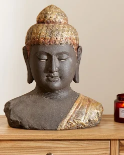 Figurka dekoracyjna Budda CARUM Ceramika Czarny
