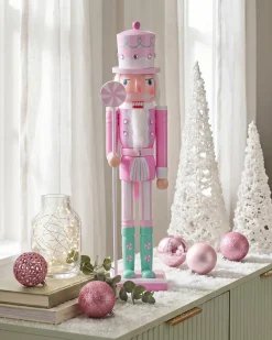 Figurka dekoracyjna DALALVEN Dziadek do orzechów 50 cm Różowy
