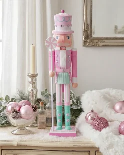 Figurka dekoracyjna DALALVEN Dziadek do orzechów 50 cm Różowy