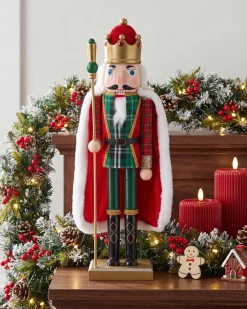 Figurka dekoracyjna HALLSJON Dziadek do orzechów 50 cm Czerwony/ zielony