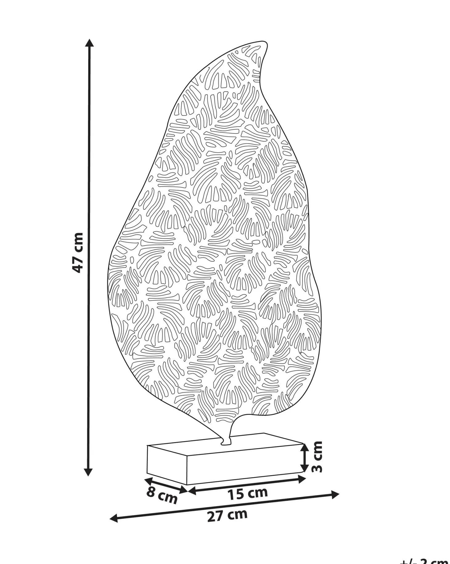 Figurka dekoracyjna Liść LITHIUM Metal Złoty