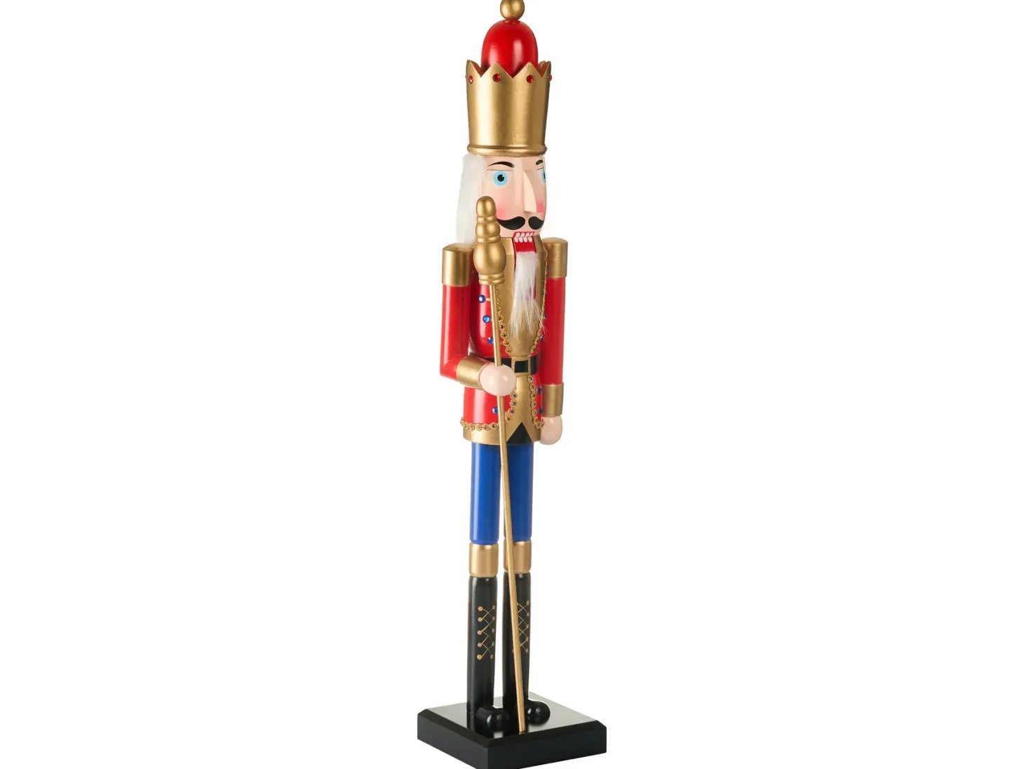 Figurka dekoracyjna MALARAN Dziadek do orzechów 90 cm Czerwony