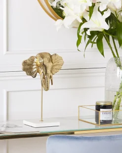 Figurka dekoracyjna Słoń KASO Metal Złoty