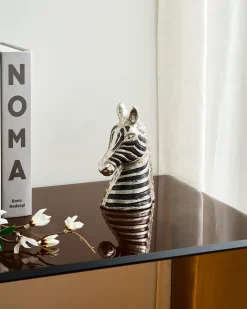 Figurka dekoracyjna Zebra ZAGORA Metal Czarny/ srebrny