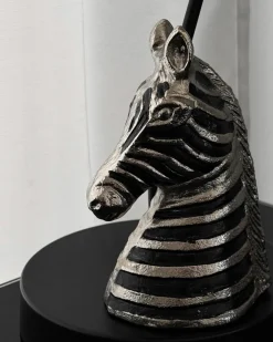 Figurka dekoracyjna Zebra ZAGORA Metal Czarny/ srebrny