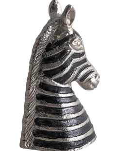 Figurka dekoracyjna Zebra ZAGORA Metal Czarny/ srebrny