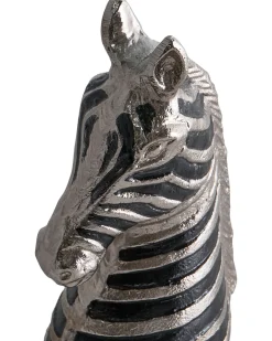 Figurka dekoracyjna Zebra ZAGORA Metal Czarny/ srebrny