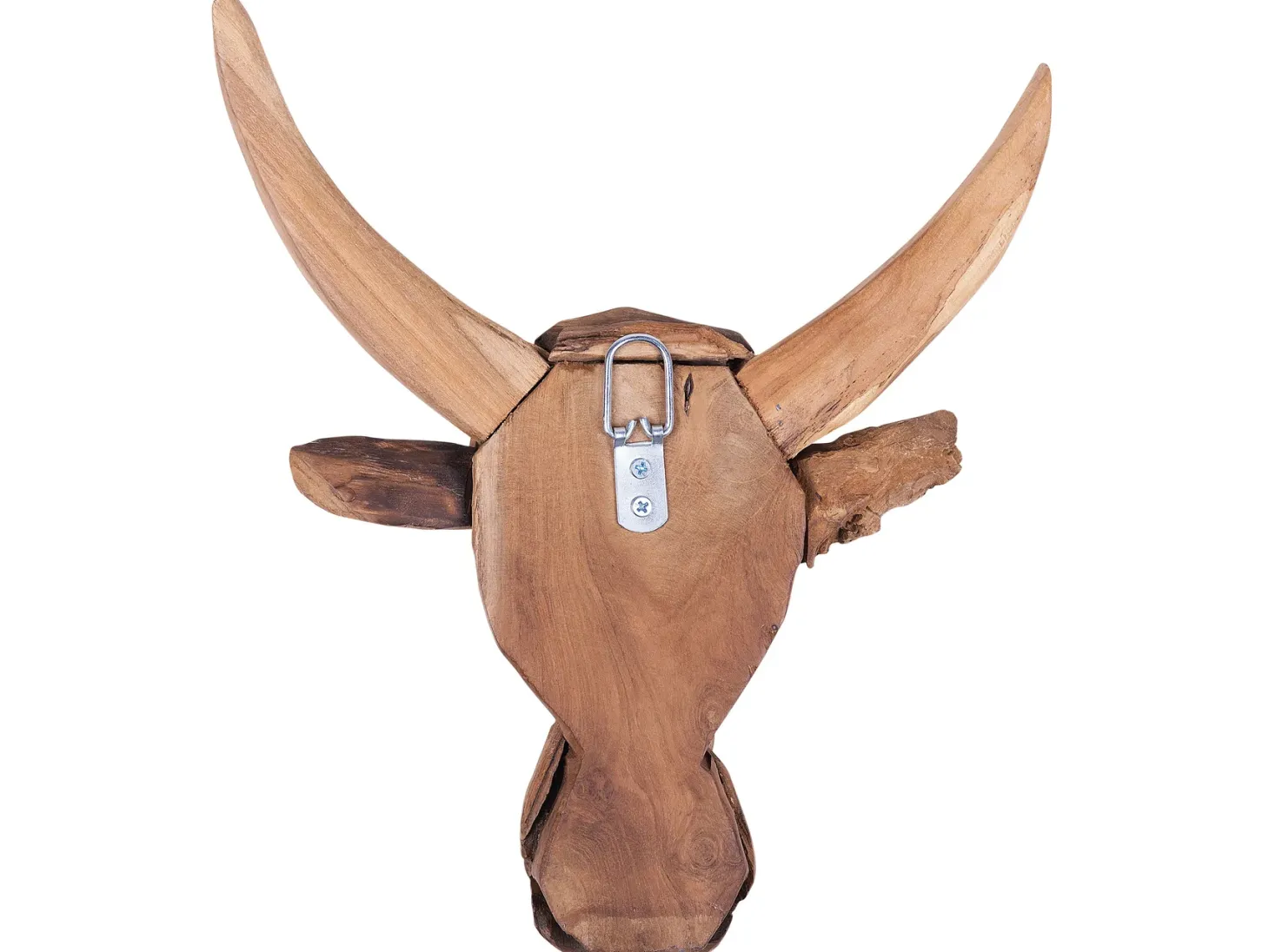 Figurka na ścianę Byk BULL HEAD Drewno tekowe 34 cm Brązowy