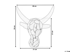 Figurka na ścianę Byk BULL HEAD Drewno tekowe 34 cm Brązowy