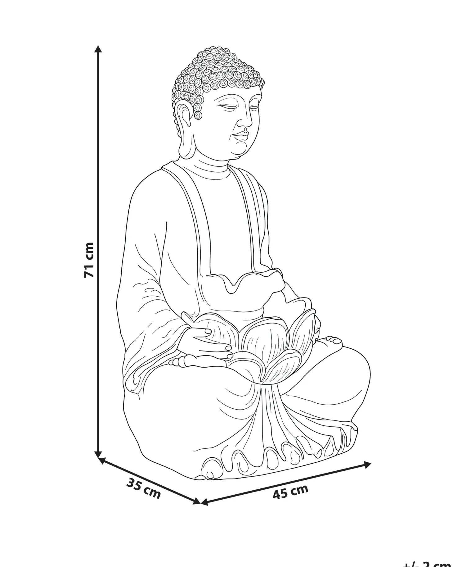 Fontanna ogrodowa LED URLANTE Budda Szary