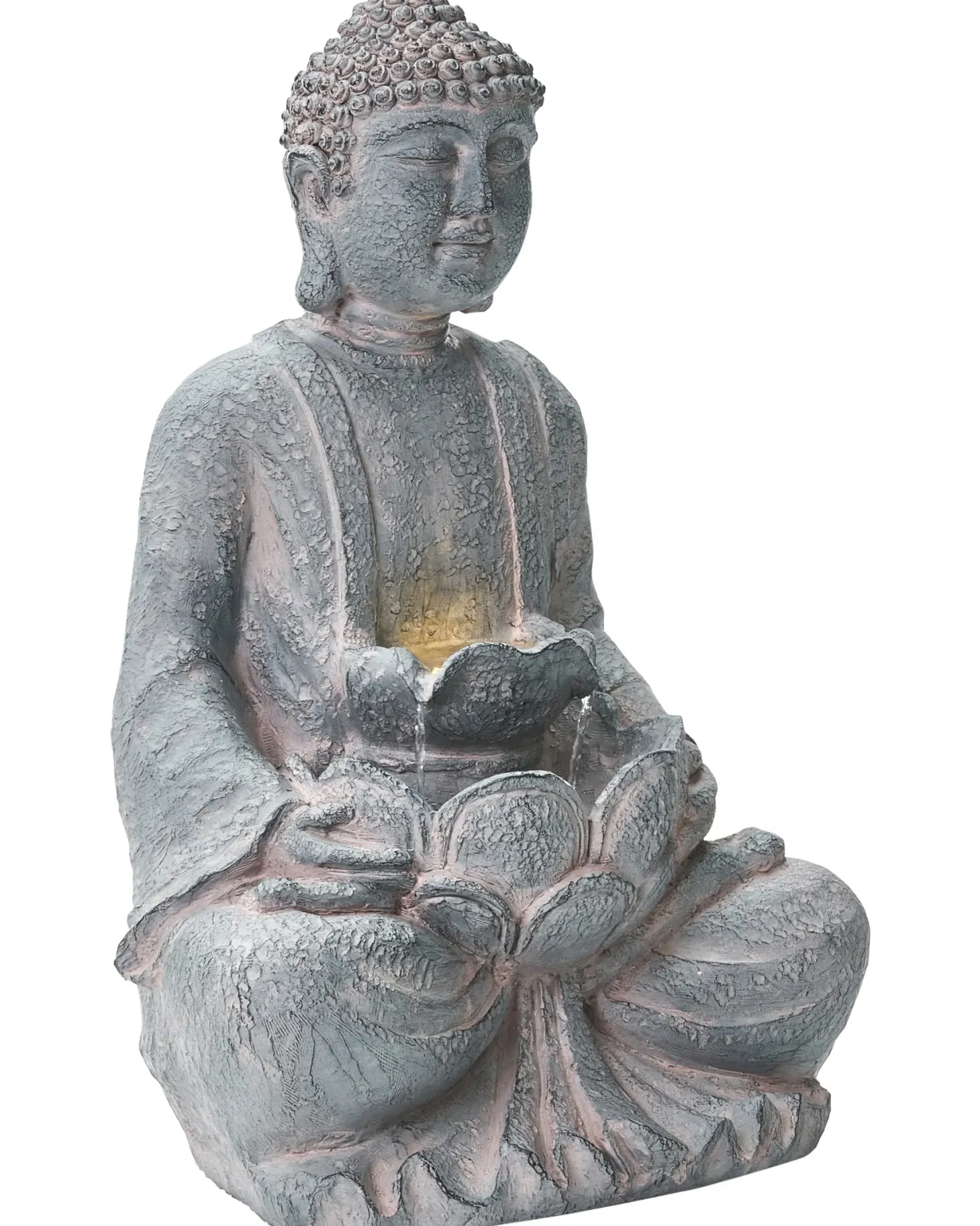 Fontanna ogrodowa LED URLANTE Budda Szary