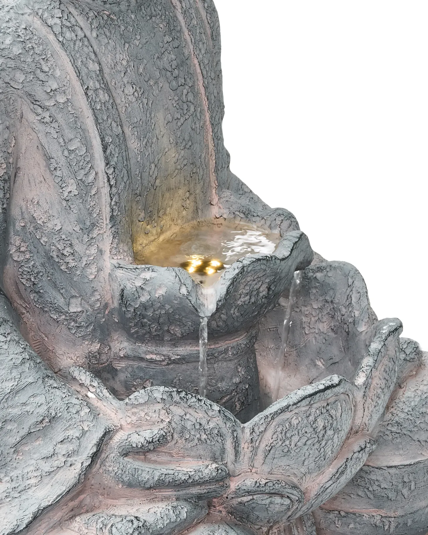 Fontanna ogrodowa LED URLANTE Budda Szary