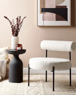 Discount Fotel ALPHA Boucle Biały Wszystkie Fotele|Fotele Tapicerowane