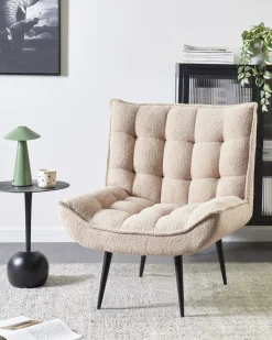 Sale Fotel ALVESTA Boucle Beżowy Wszystkie Fotele|Fotele Tapicerowane