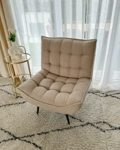 Sale Fotel ALVESTA Boucle Beżowy Wszystkie Fotele|Fotele Tapicerowane