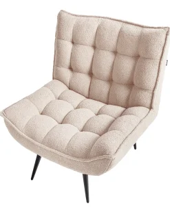 Sale Fotel ALVESTA Boucle Beżowy Wszystkie Fotele|Fotele Tapicerowane