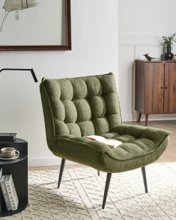 Outlet Fotel ALVESTA Boucle Ciemnozielony Wszystkie Fotele|Fotele Tapicerowane