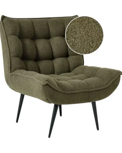 Outlet Fotel ALVESTA Boucle Ciemnozielony Wszystkie Fotele|Fotele Tapicerowane