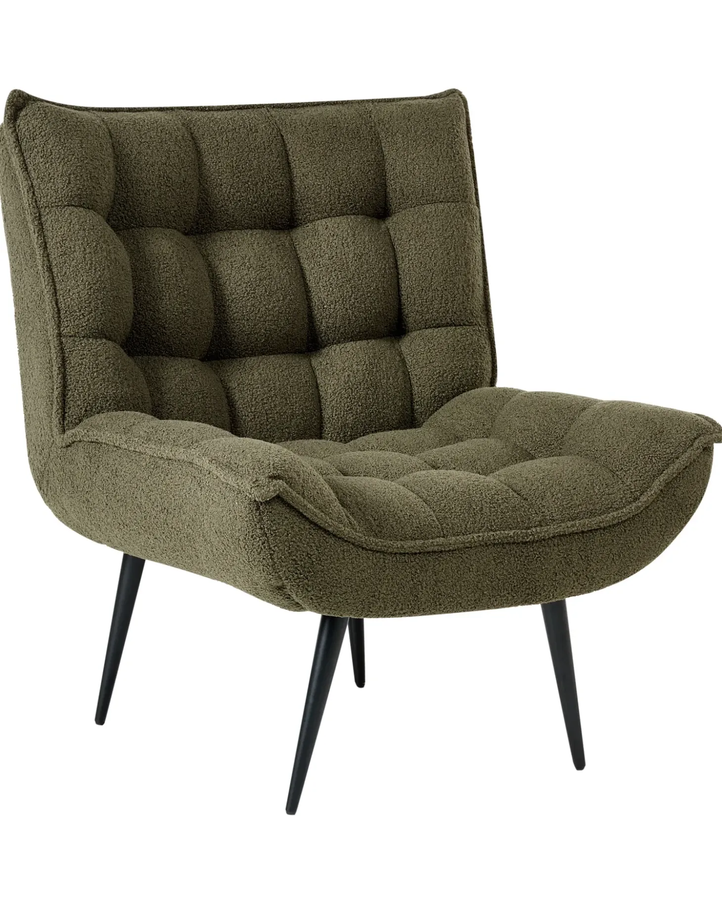 Outlet Fotel ALVESTA Boucle Ciemnozielony Wszystkie Fotele|Fotele Tapicerowane