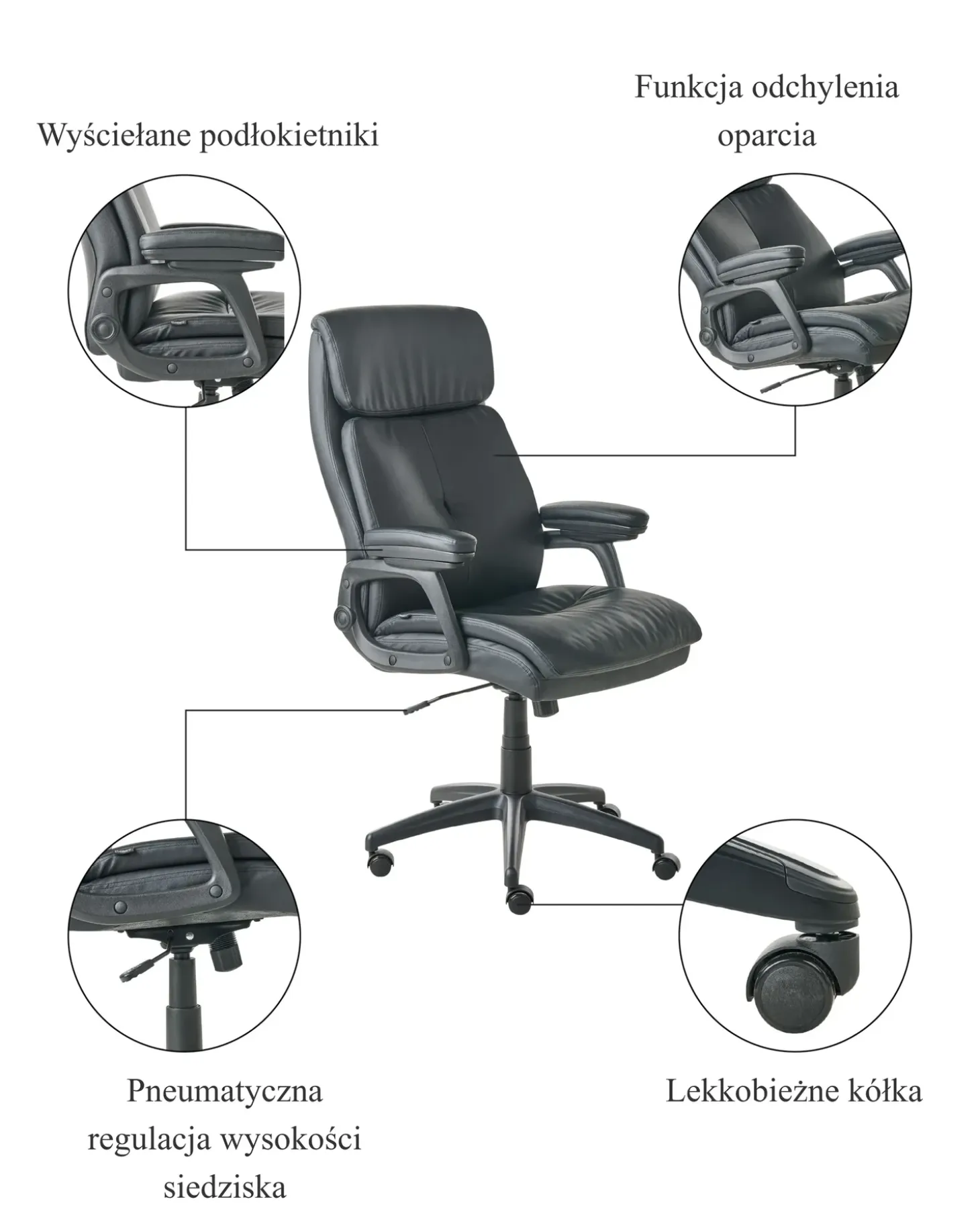 Clearance Fotel biurowy DIRECTOR Ekoskóra Krzesła Biurowe Do Domu|Wszystkie Krzesła