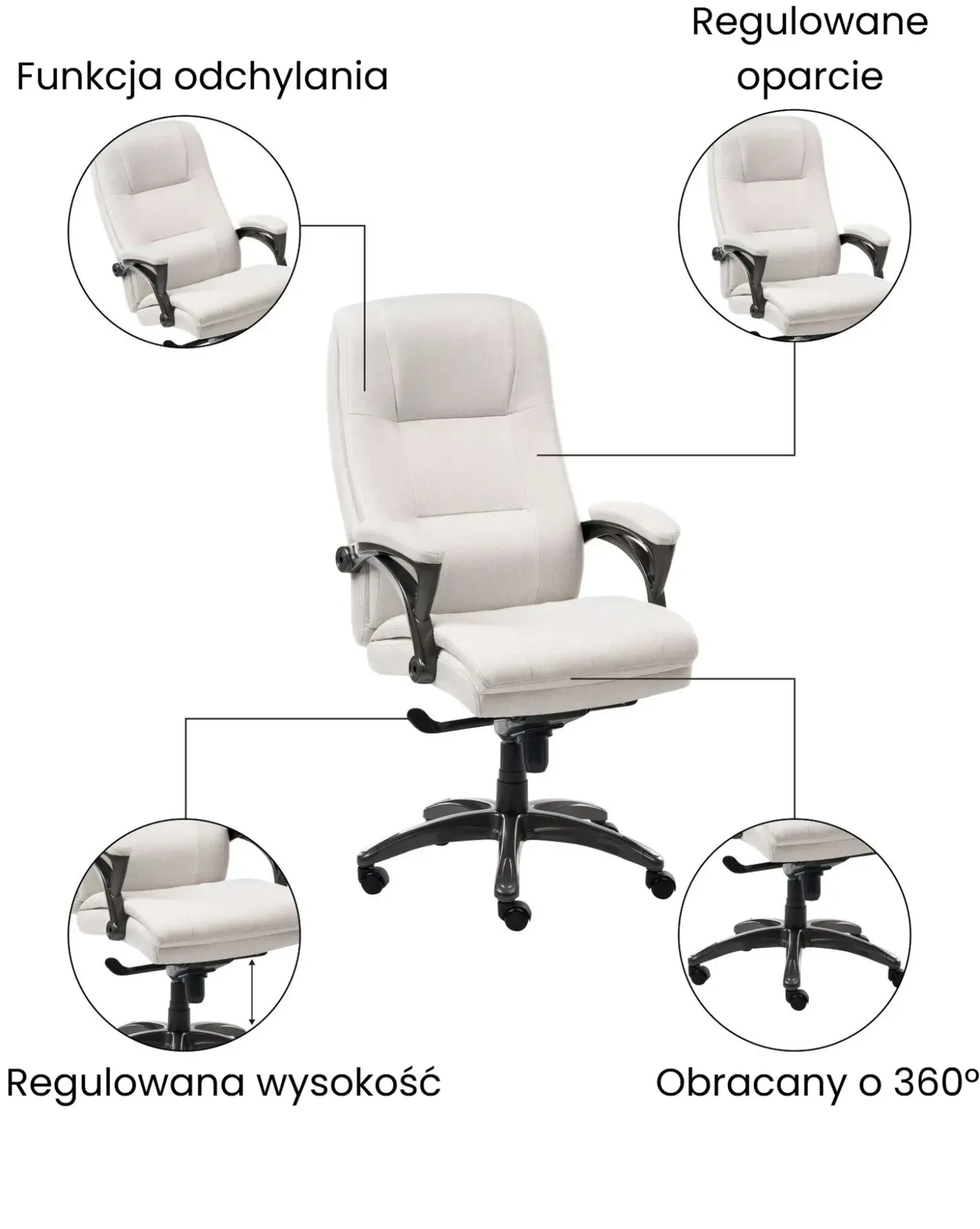 Discount Fotel biurowy MAGNUS Len Jasnobeżowy Profesjonalne Fotele Biurowe|Krzesła Biurowe Do Domu