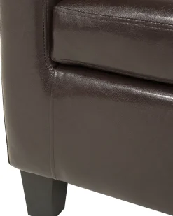 Discount Fotel BORWICK Ekoskóra Ciemnobrązowy Wszystkie Fotele|Fotele Skórzane