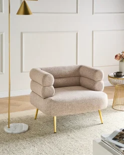 Clearance Fotel BOVIK Beżowy Wszystkie Fotele|Fotele Tapicerowane