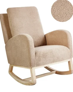 Discount Fotel bujany ALSTA Boucle Beżowy Wszystkie Fotele|Fotele Bujane